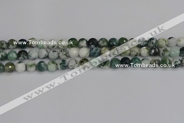 CAG9839 15.5 inches 8mm faceted round tree agate beads