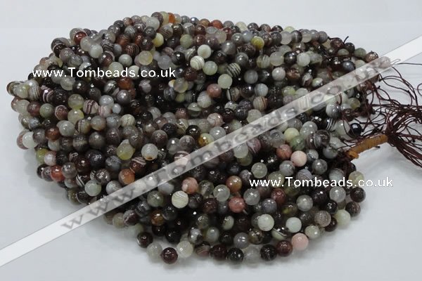 CAG984 15.5 inches 10mm faceted round botswana agate beads wholesale