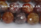 CAG9849 15.5 inches 12mm faceted round red moss agate beads