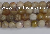 CAG9852 15.5 inches 4mm faceted round ocean fossil agate beads