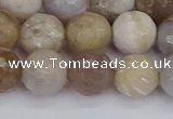 CAG9855 15.5 inches 10mm faceted round ocean fossil agate beads