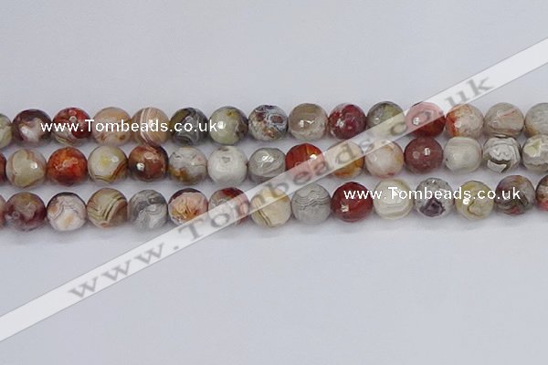 CAG9864 15.5 inches 12mm faceted round Mexican crazy lace agate beads