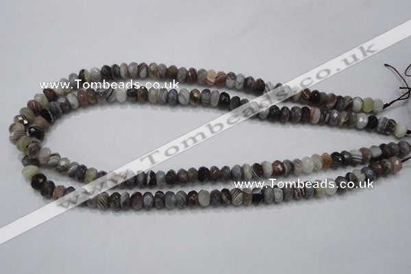 CAG988 15.5 inches 5*8mm faceted rondelle botswana agate beads