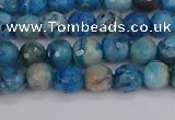 CAG9882 15.5 inches 4mm faceted round blue crazy lace agate beads