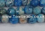 CAG9883 15.5 inches 6mm faceted round blue crazy lace agate beads