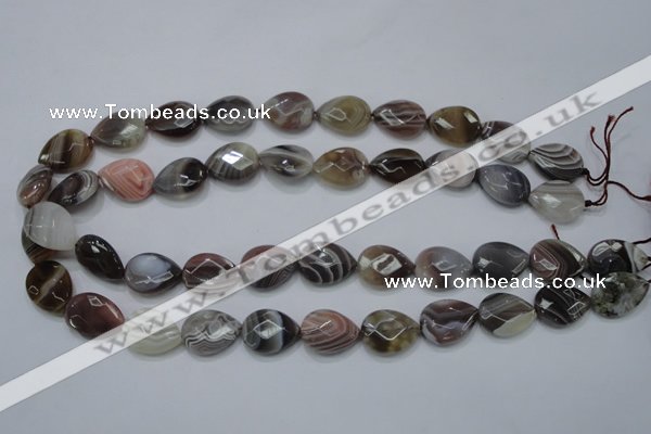 CAG989 15.5 inches 13*18mm faceted flat teardrop botswana agate beads