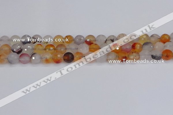 CAG9891 15.5 inches 8mm faceted round dendritic agate beads