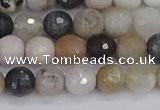 CAG9897 15.5 inches 6mm faceted round parrel dendrite agate beads