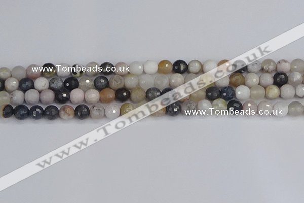CAG9897 15.5 inches 6mm faceted round parrel dendrite agate beads