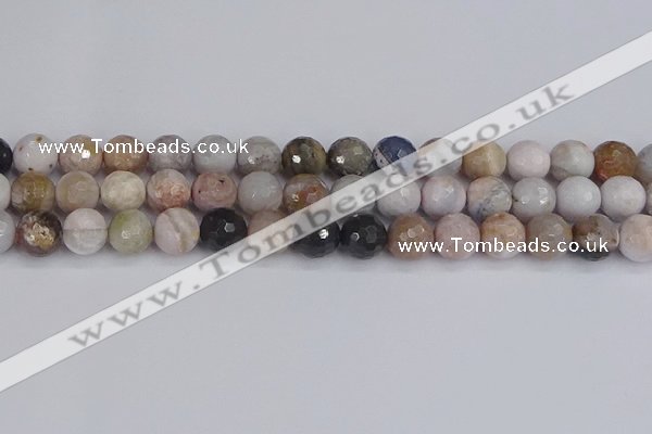 CAG9898 15.5 inches 8mm faceted round parrel dendrite agate beads