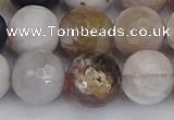 CAG9900 15.5 inches 12mm faceted round parrel dendrite agate beads