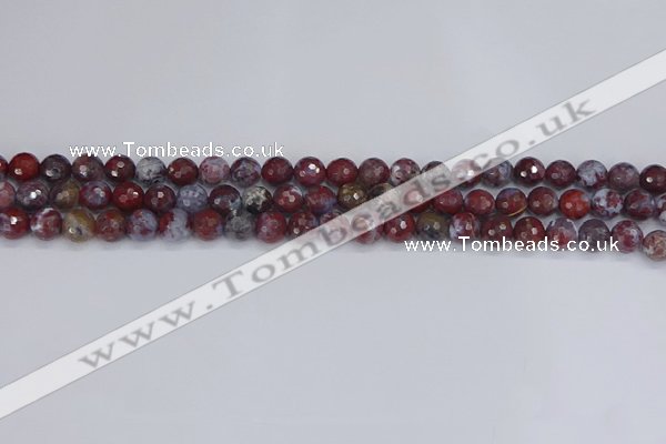 CAG9904 15.5 inches 6mm faceted round red lightning agate beads