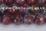 CAG9905 15.5 inches 8mm faceted round red lightning agate beads