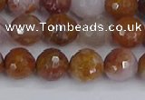 CAG9912 15.5 inches 8mm faceted round red moss agate beads