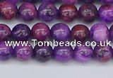 CAG9918 15.5 inches 6mm round purple crazy lace agate beads