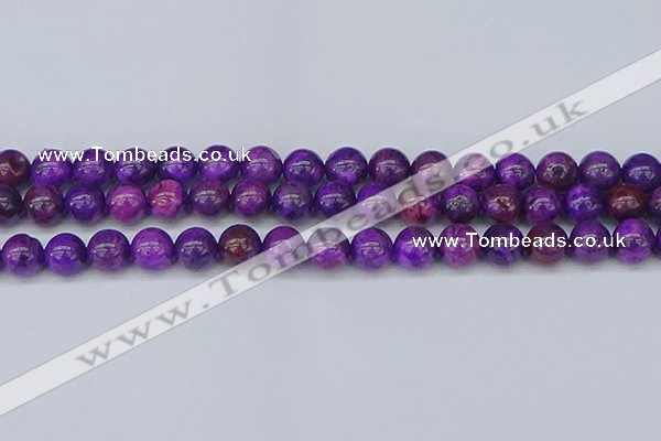 CAG9919 15.5 inches 8mm round purple crazy lace agate beads