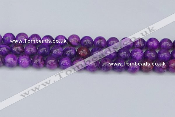 CAG9921 15.5 inches 12mm round purple crazy lace agate beads