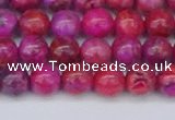 CAG9925 15.5 inches 6mm round fuchsia crazy lace agate beads