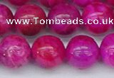 CAG9928 15.5 inches 12mm round fuchsia crazy lace agate beads