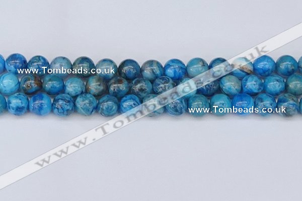 CAG9935 15.5 inches 12mm round blue crazy lace agate beads