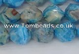 CAG9959 15.5 inches 10mm faceted nuggets blue crazy lace agate beads