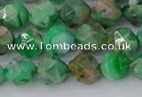 CAG9964 15.5 inches 8mm faceted nuggets green crazy lace agate beads