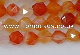 CAG9975 15.5 inches 6mm faceted nuggets red agate beads