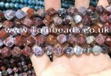 CAG9988 15.5 inches 8mm faceted nuggets red lightning agate beads