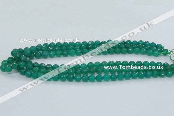 CAJ03 15.5 inches 8mm faceted round green aventurine jade beads