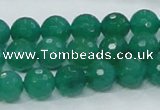 CAJ04 15.5 inches 10mm faceted round green aventurine jade beads