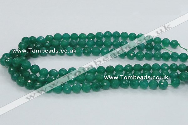 CAJ04 15.5 inches 10mm faceted round green aventurine jade beads