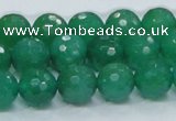 CAJ05 15.5 inches 12mm faceted round green aventurine jade beads