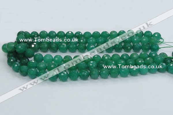 CAJ05 15.5 inches 12mm faceted round green aventurine jade beads