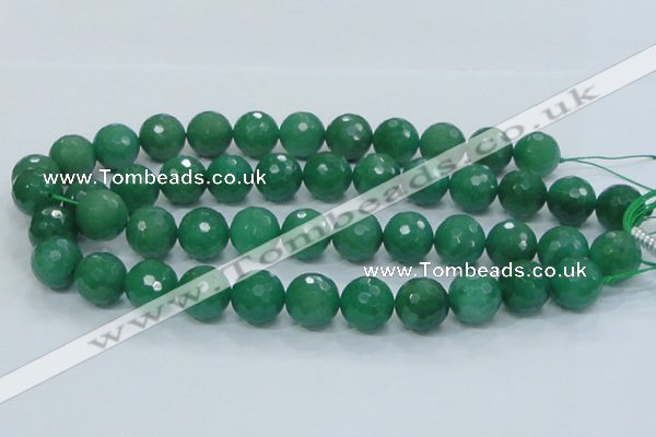 CAJ06 15.5 inches 16mm faceted round green aventurine jade beads