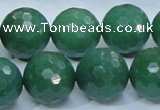 CAJ07 15.5 inches 18mm faceted round green aventurine jade beads