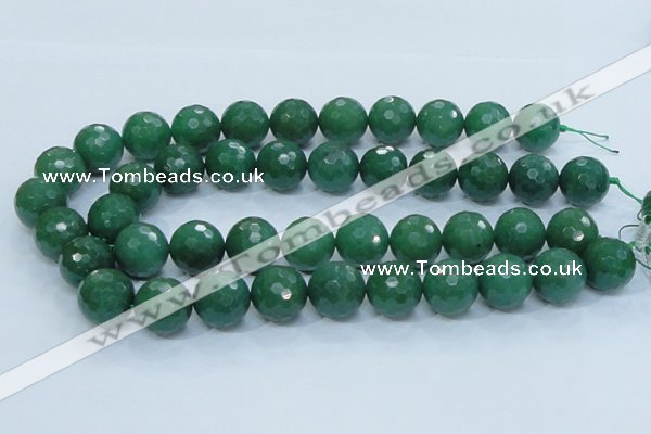 CAJ07 15.5 inches 18mm faceted round green aventurine jade beads