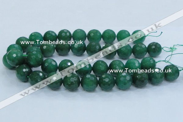 CAJ08 15.5 inches 20mm faceted round green aventurine jade beads