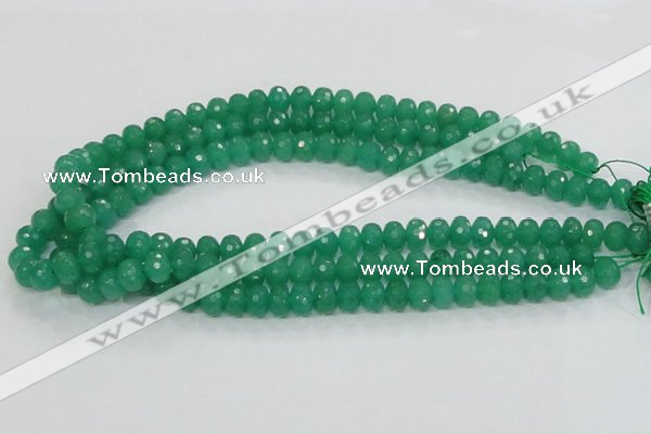 CAJ09 15.5 inches 7*10mm faceted rondelle green aventurine jade beads