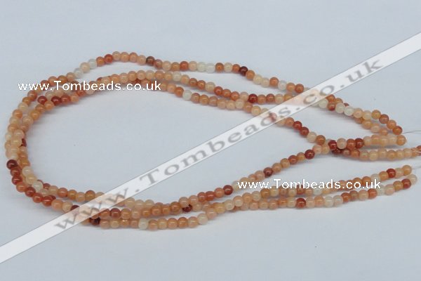 CAJ101 15.5 inches 4mm round red aventurine jade beads wholesale