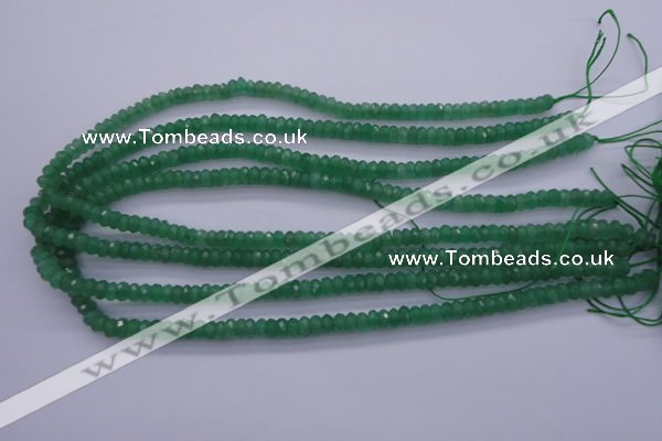 CAJ15 15.5 inches 4*6mm faceted rondelle green aventurine beads