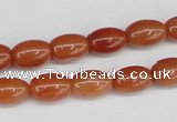 CAJ150 15.5 inches 8*12mm rice red aventurine jade beads