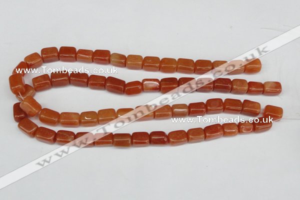 CAJ151 15.5 inches 10*13mm cuboid red aventurine jade beads