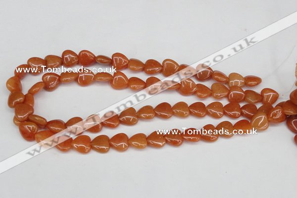 CAJ152 15.5 inches 12*12mm heart red aventurine jade beads