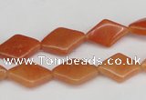 CAJ153 15.5 inches 10*15mm rhombic red aventurine jade beads