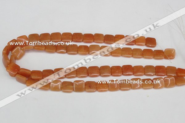 CAJ155 15.5 inches 12*12mm square red aventurine jade beads