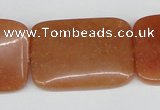 CAJ160 15.5 inches 25*35mm rectangle red aventurine jade beads