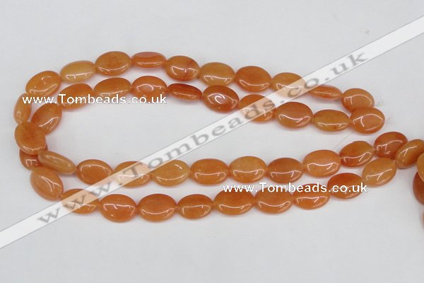 CAJ161 15.5 inches 13*18mm oval red aventurine jade beads