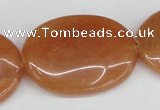 CAJ163 15.5 inches 25*35mm oval red aventurine jade beads