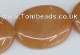 CAJ164 15.5 inches 30*45mm oval red aventurine jade beads