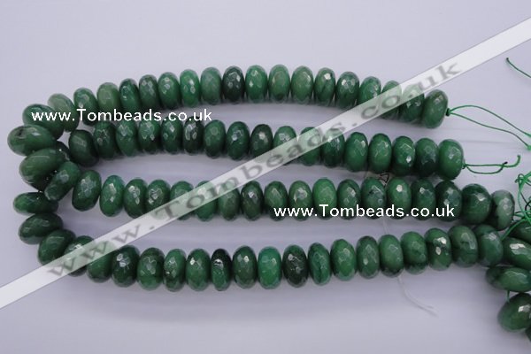 CAJ19 15.5 inches 9*18mm faceted rondelle green aventurine beads